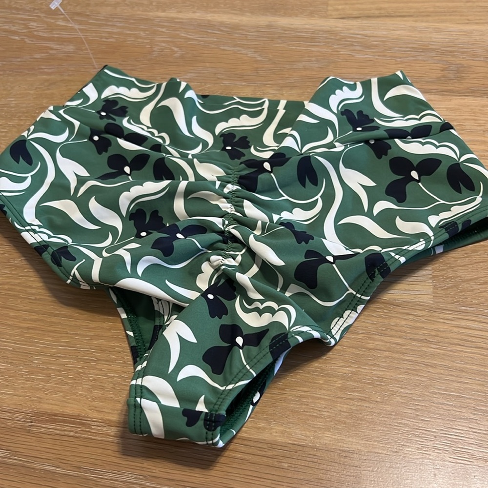 NWOT Montce Green Floral Swim bikini bottom size M - Picture 3 of 7